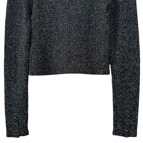 Forever 21 Women's Black Lurex Long Sleeve Halter Blouse Size M - Picture 4 of 7